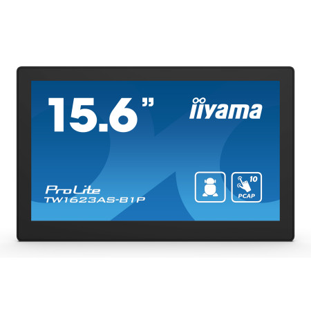 iiyama TW1623AS-B1P signage display Interactive flat panel 15.6" Wi-Fi 450 cd/m² Double Full HD Black Touchscreen Built-in