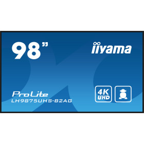 iiyama LH9875UHS-B2AG signage display Digital signage flat panel 97.5" LED Wi-Fi 500 cd/m² 4K Ultra HD Black Built-in processor