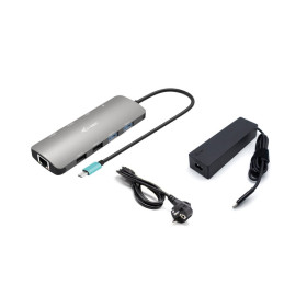 i-tec Metal USB-C Nano 2x Display Docking Station with PD 100 W + Charger 100W