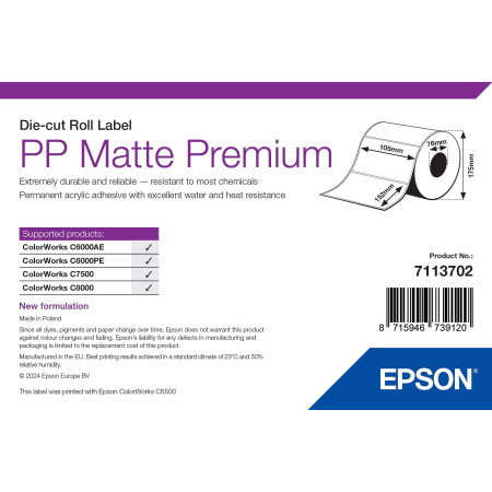 Epson 7113702 étiquette à imprimer Blanc Imprimante d'étiquette adhésive