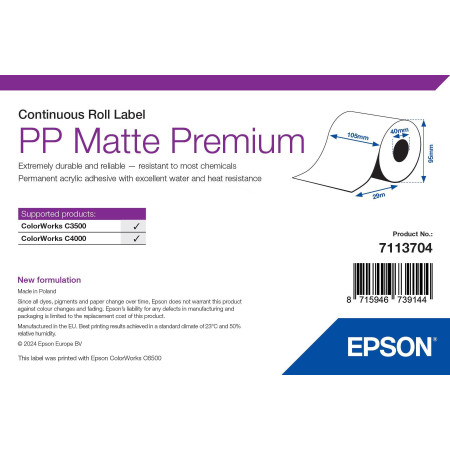 Epson 7113704 printer label White Self-adhesive printer label
