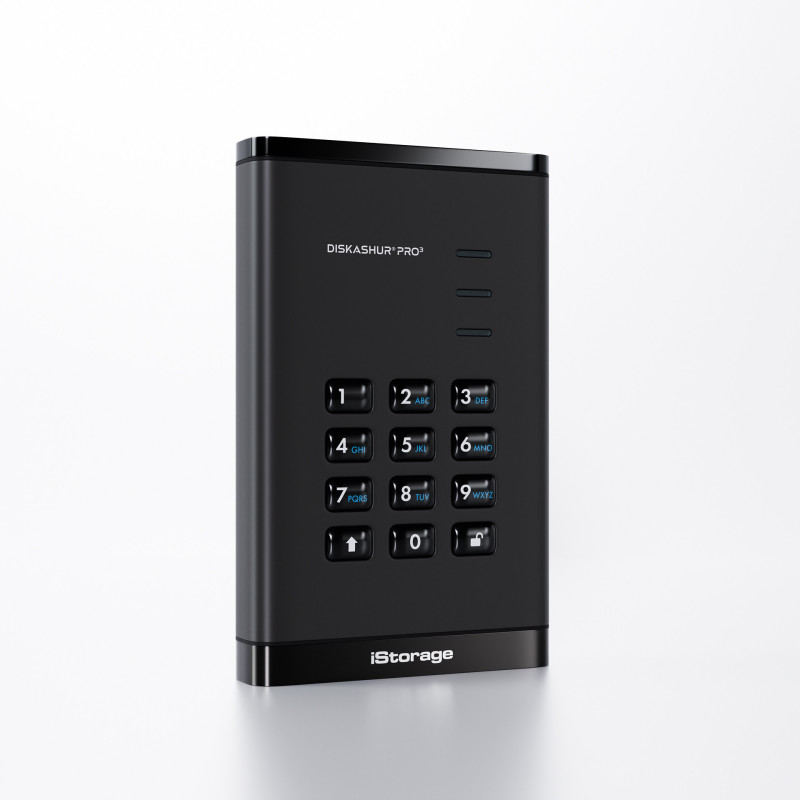iStorage diskAshur PRO3 HDD external hard drive 2 TB USB Type-C 3.2 Gen 1 (3.1 Gen 1) Black