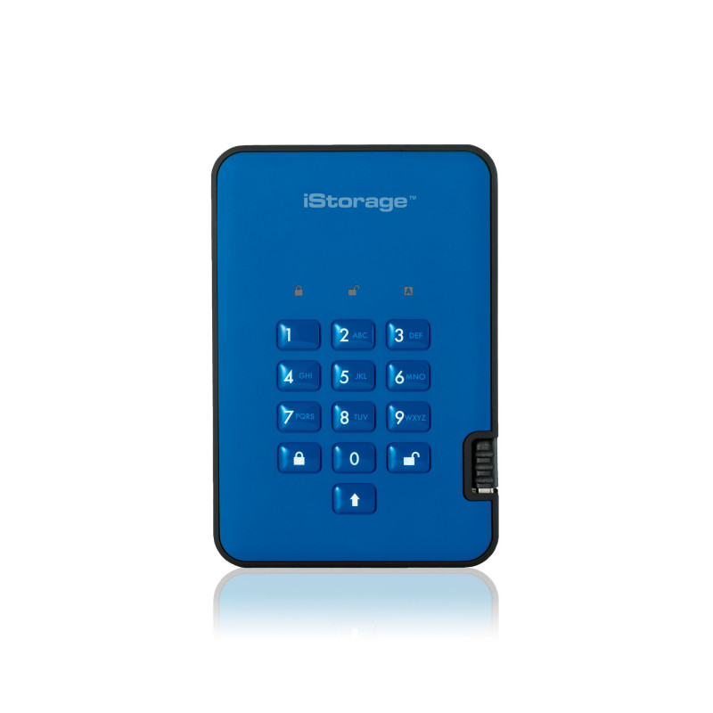 iStorage diskAshur 2 external hard drive 2 TB 5400 RPM USB Type-A 3.2 Gen 1 (3.1 Gen 1) Blue