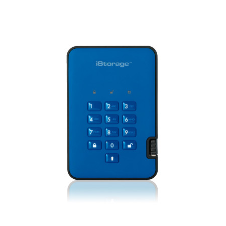 iStorage diskAshur2 256-bit 2TB SB 3.1 secure encrypted hard drive - Blue IS-DA2-256-2000-BE