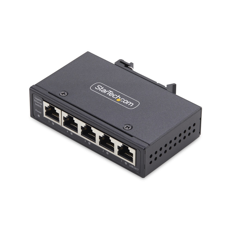StarTech.com Switch Réseau Industriel 5 Ports Non Géré, 100/1000 Ethernet, Rail DIN/Montage Mural, Commutateur Gigabit IP30