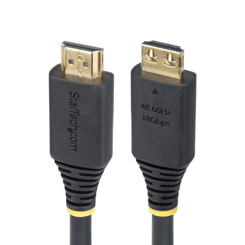 StarTech.com Câble HDMI Haut Débit de 1,8m avec Connecteur à Pince, 4K 60Hz/1440p 144Hz, HDR10/HDCP 2.2/ARC, 18Gbps, UHD HDMI