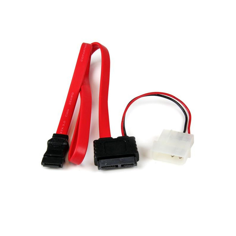 StarTech.com SLSATAF20 SATA cable 20" (0.508 m) SATA 13-pin SATA 7-pin + Molex (4-pin) Red