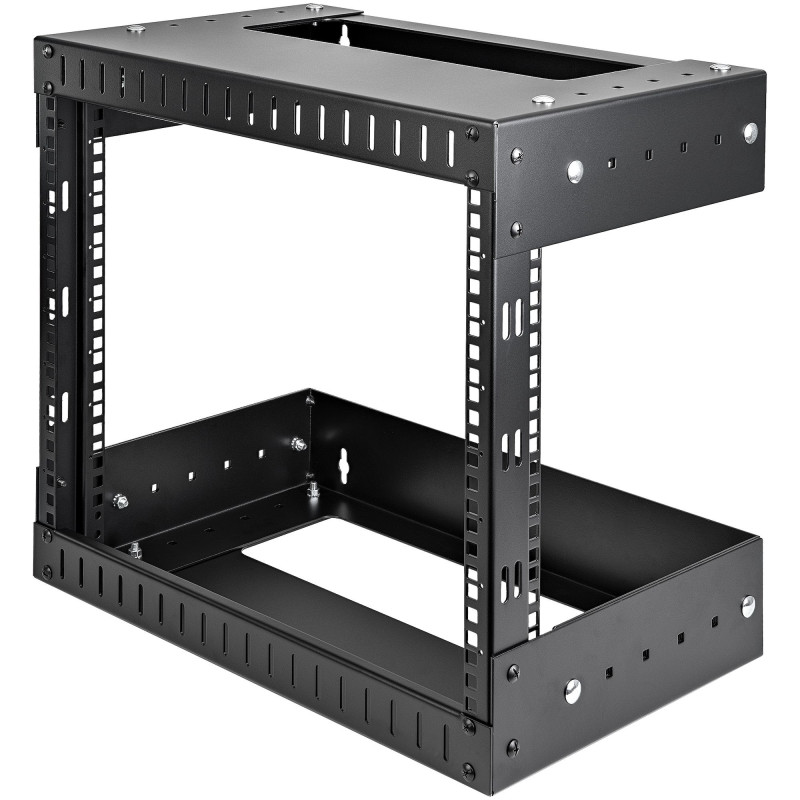 StarTech.com Rack Réseau Mural 8U à 2 Montants, Rack Serveur 19" à Cadre Ouvert avec Profondeur Ajustable, Rack de Données