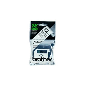 Brother Labelling Tape - 12mm, Black/White, Blister label-making tape M