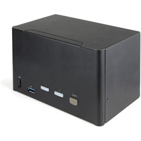 StarTech.com Switch KVM 2 Ports Quadruple Écran DisplayPort - 4K 60Hz UHD HDR - Concentrateur KVM 4K DP 1.2 avec 2 Ports USB