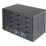 StarTech.com Switch KVM 2 Ports Quadruple Écran DisplayPort - 4K 60Hz UHD HDR - Concentrateur KVM 4K DP 1.2 avec 2 Ports USB