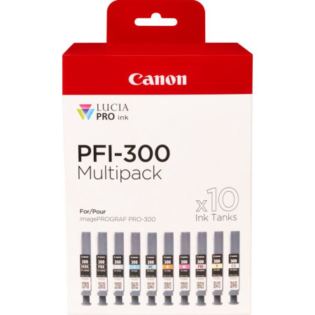 Canon PFI-300 ink cartridge 10 pc(s) Original Black, Blue, Cyan, Gray, Magenta, Photo black, Photo magenta, Red, Yellow