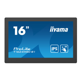 iiyama T1624MSC-B1 Écran d'affichage dynamique Écran plat interactif 39,6 cm (15.6") LCD 450 cd/m² Full HD Noir Écran tactile